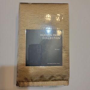 Hudson Park Collection Nouveau Quilted Standard Pillow Sham Gold 20x28